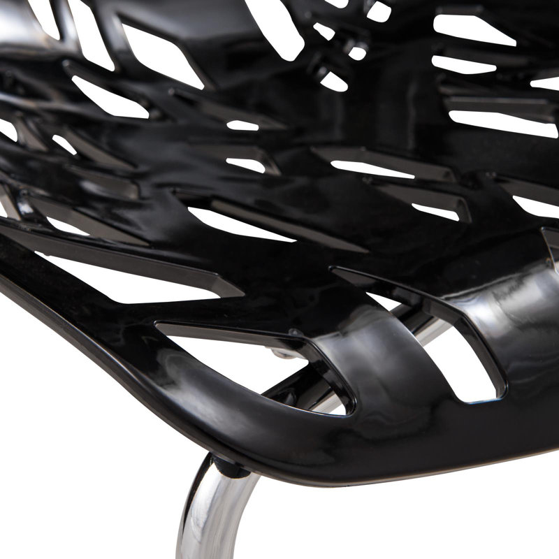 Chaise d'appoint avec pieds chromés - ensemble de 4, Noir