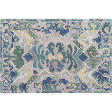 Sorrento Hand Tufted PET Indoor/Outdoor Rug in Natural/Blue/Yellow