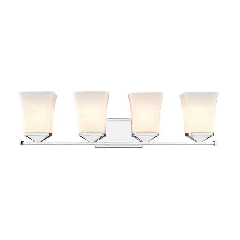 Ensemble de meuble-lavabo 4 lumières Rohrersville, Nickel brossé