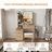 31.5" Modern Vanity Desk with LED Lighting & Power Socket | 4 Drawers & Multiple Open Shelves, Hair Dryer Holder, Dressing Chair Included | Adjustable Brightness, 3 Color Modes-1412601660