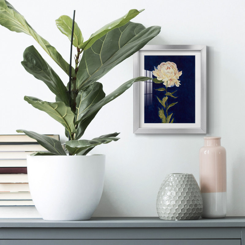" Vovere II ", White, Silver Framed Paper
