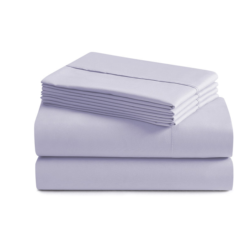 Ensemble de draps luxueux en microfibre douce avec taies d'oreiller en prime, Lilas