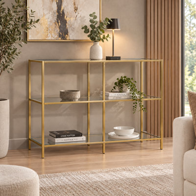 Vicente 108 cm W Glass Top Console Table