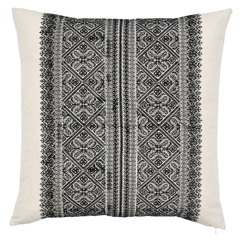 Toledo Embroidery Pillow, 22" x 22", Noir