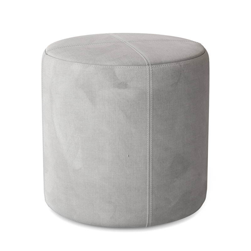 Porthleven Upholstered Ottoman, Bella White Performance Velvet