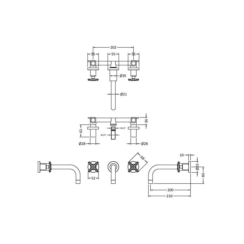 Pillar Tap, Matt Black
