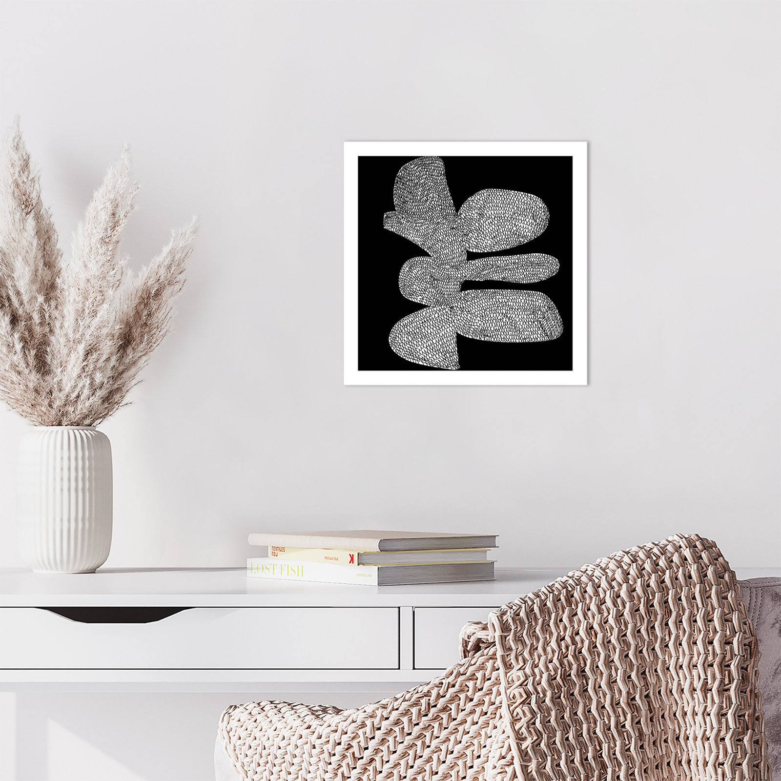 Bera "Craft" Print by Dan Hobday, 13" H x 13" W, White