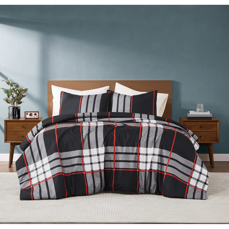 Truly Soft Danbury Plaid Microfiber Comforter Sets, Twin Comforter + 1 Pillow Sham