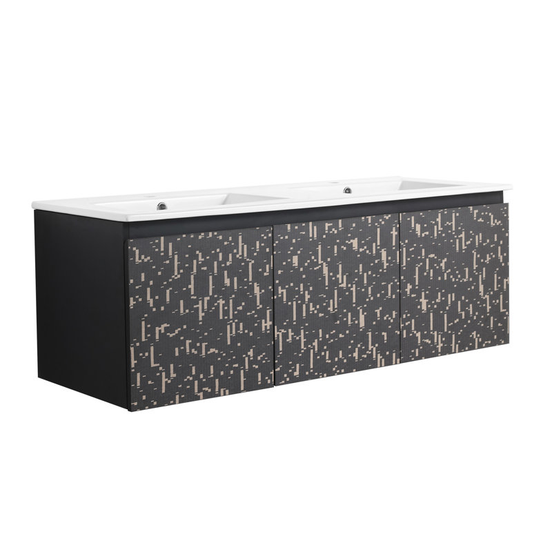 48" Floating Wall-Mounted Bathroom Vanity With Ceramics Sink And Soft-Close Cabinet Door