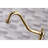 Kingston Brass Restoration Two-Handle 4-Hole Deck Mount Bridge Kitchen Faucet with Brass Side Sprayer-31820091