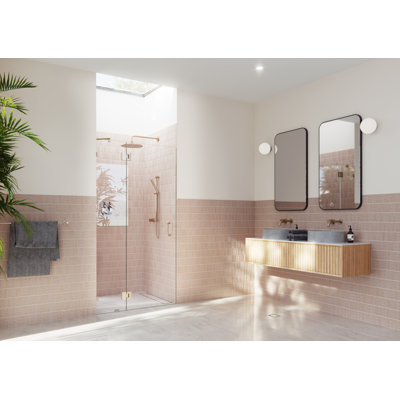 Halo 40 in. x 78 in. Frameless Glass Hinge Shower Door