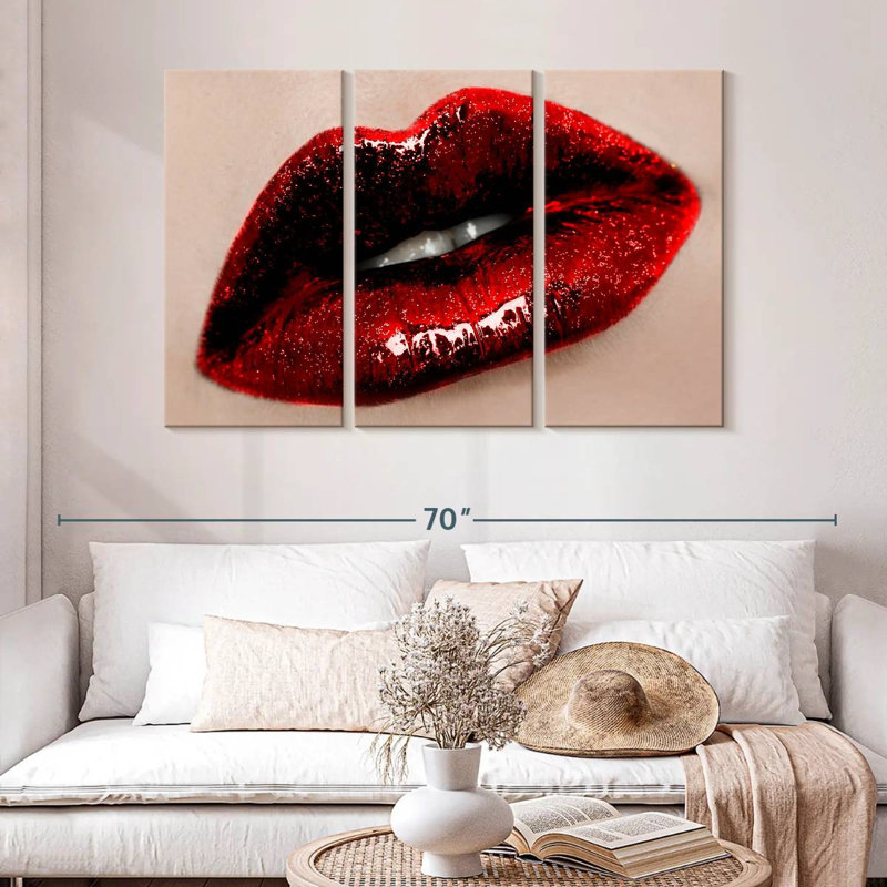 Shuttleworth Dark Red Lips, 32" H x 50" W