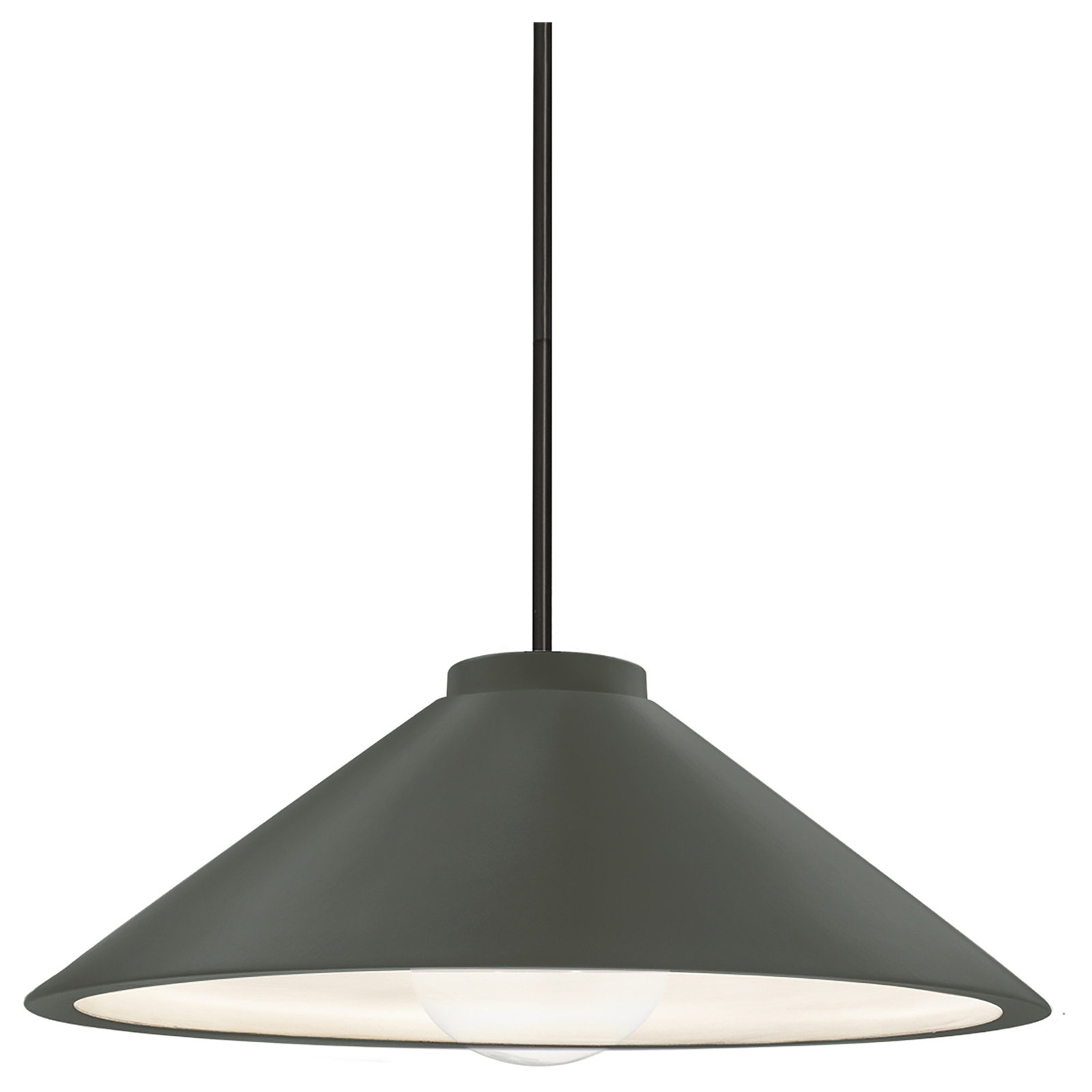 Leni Dimmable LED Single Light Pendant, Matte Black, Concrete