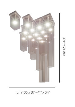 Tubes 15 - Light Flush Mount, Smoky