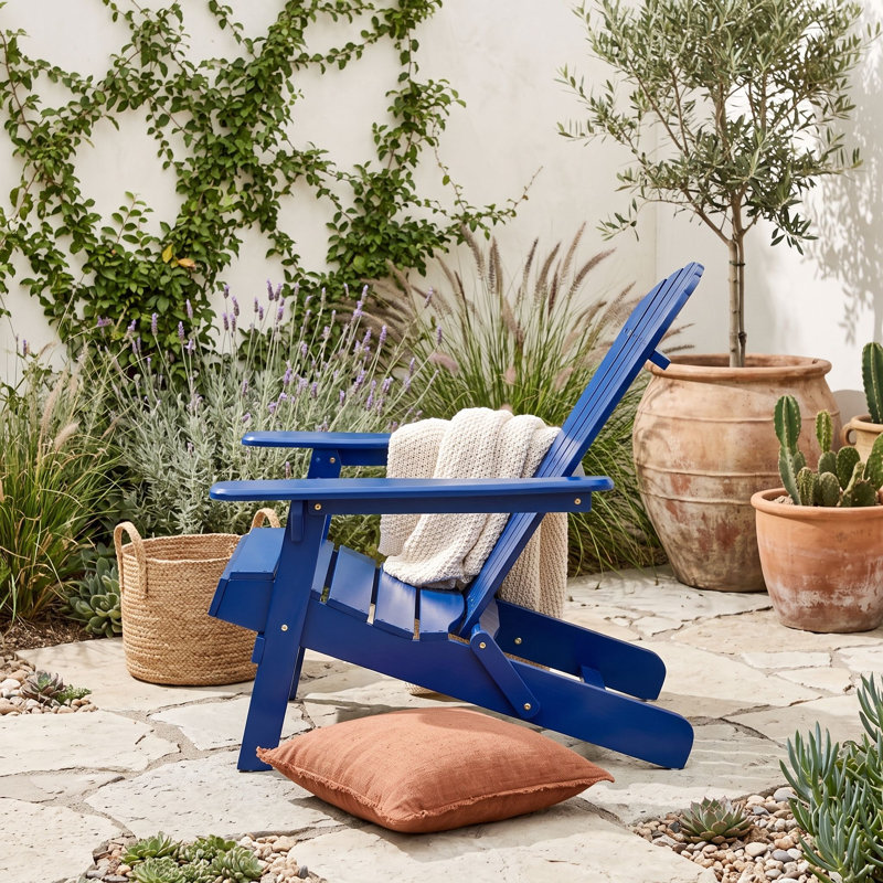 Chaise Adirondack pliante en bois, Blue