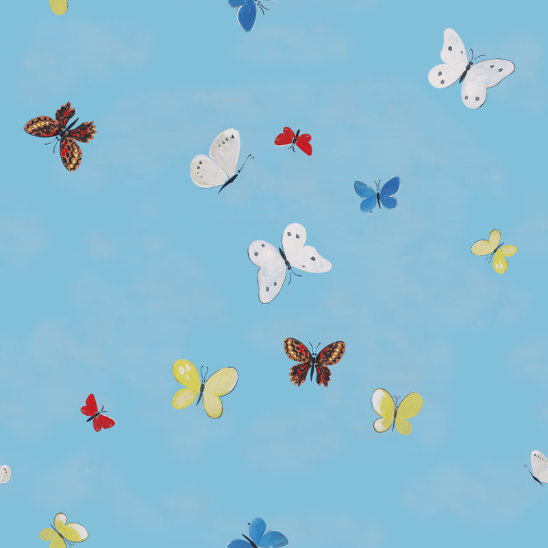 Rouleau de papier peint Paule Marrot, Bleu / Blanc / Jaune