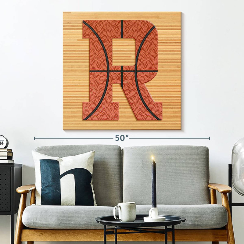 Lettre R Tergel Basketball, H 33 po x l 33 po
