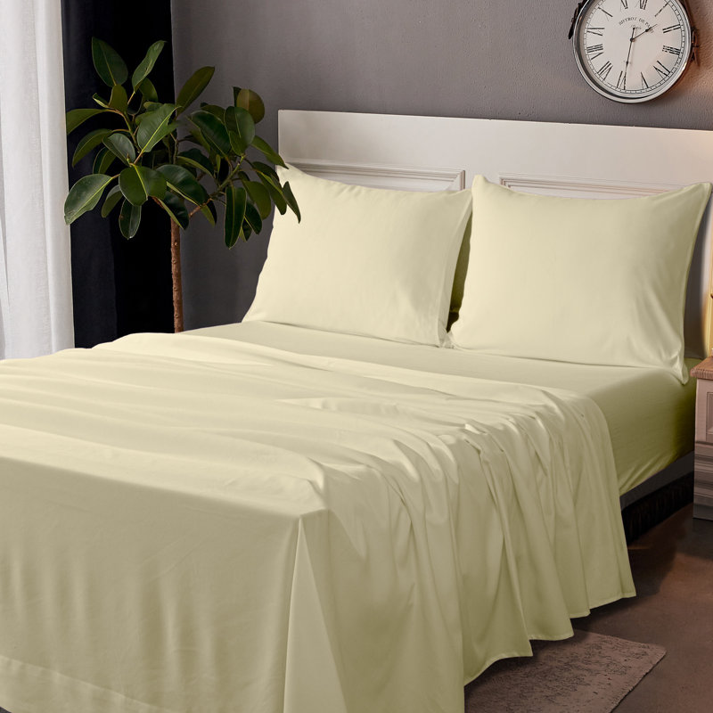 Ensemble de draps, ensemble de draps en microfibre brossée 1800 avec poche profonde - NTBAY, Kaki