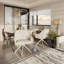 51.5cm H Linen Upholstered Metal Upholstered Back Armchair in Beige-1541961543