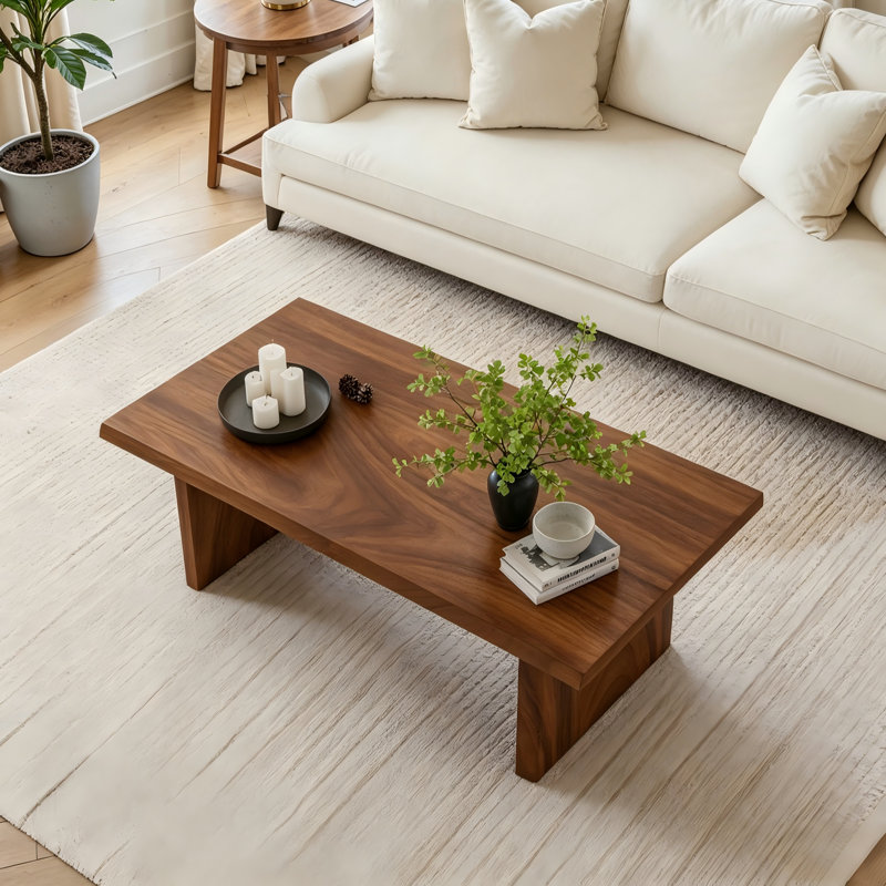 Table basse moderne 47 "en bois de noyer d'Amérique du Sud