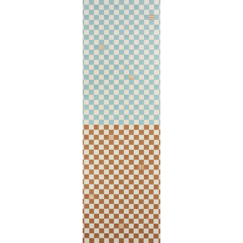 Schumacher x Backdrop Gambit Panel, Teal/Earthy Brown