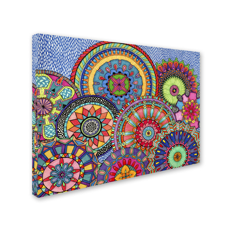 « mandala parade », impression sur toile tendue, H 14 po x l 19 po x P 2 po