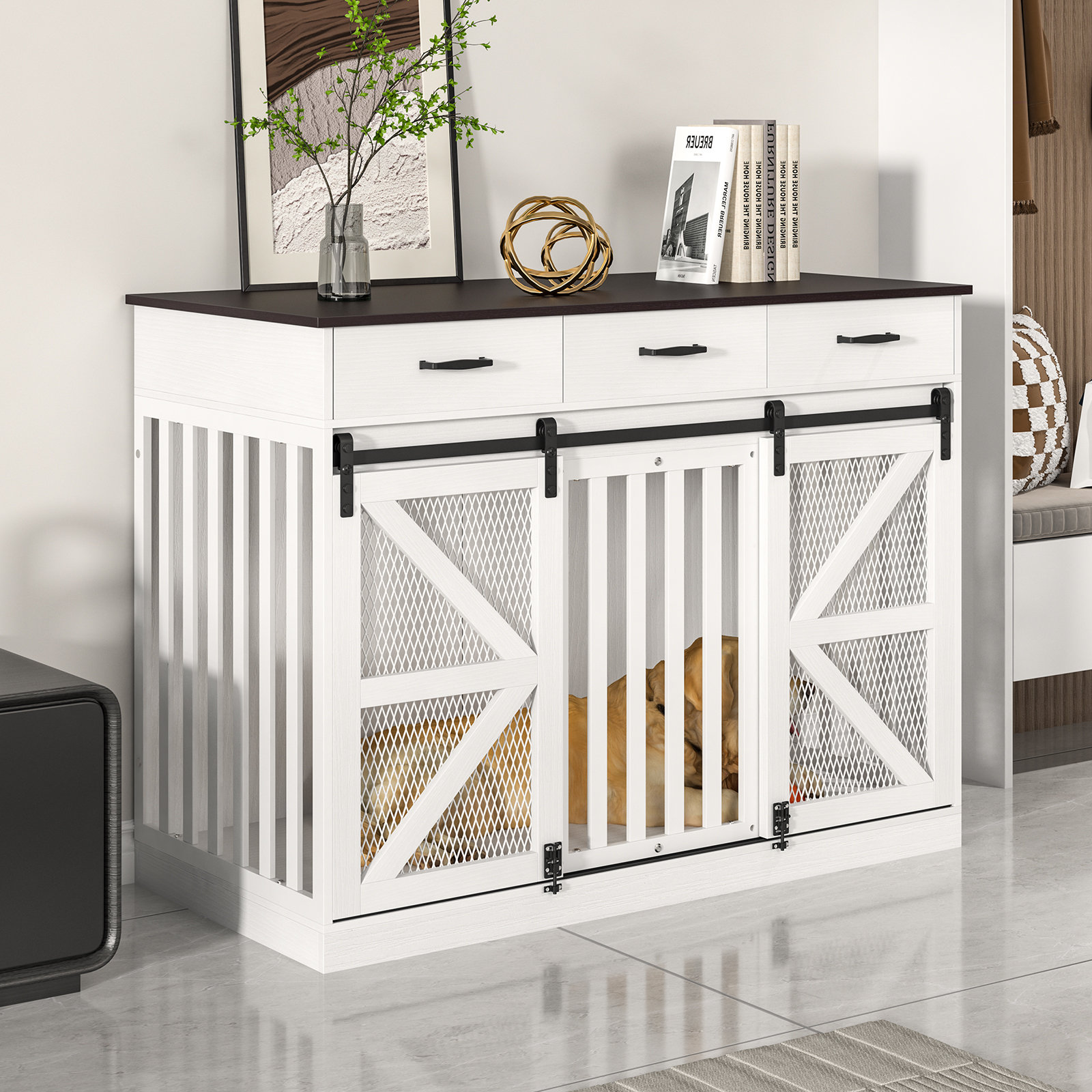 Tucker Murphy Pet™ 2in1 Dog Crate Furniture Large Dog Kennel With