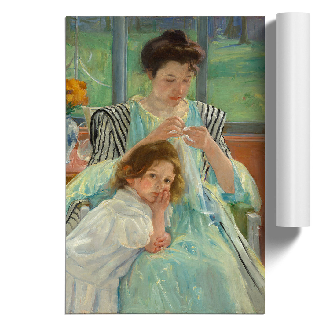 Young Mother Sewing by Mary Cassatt - Frameless Print