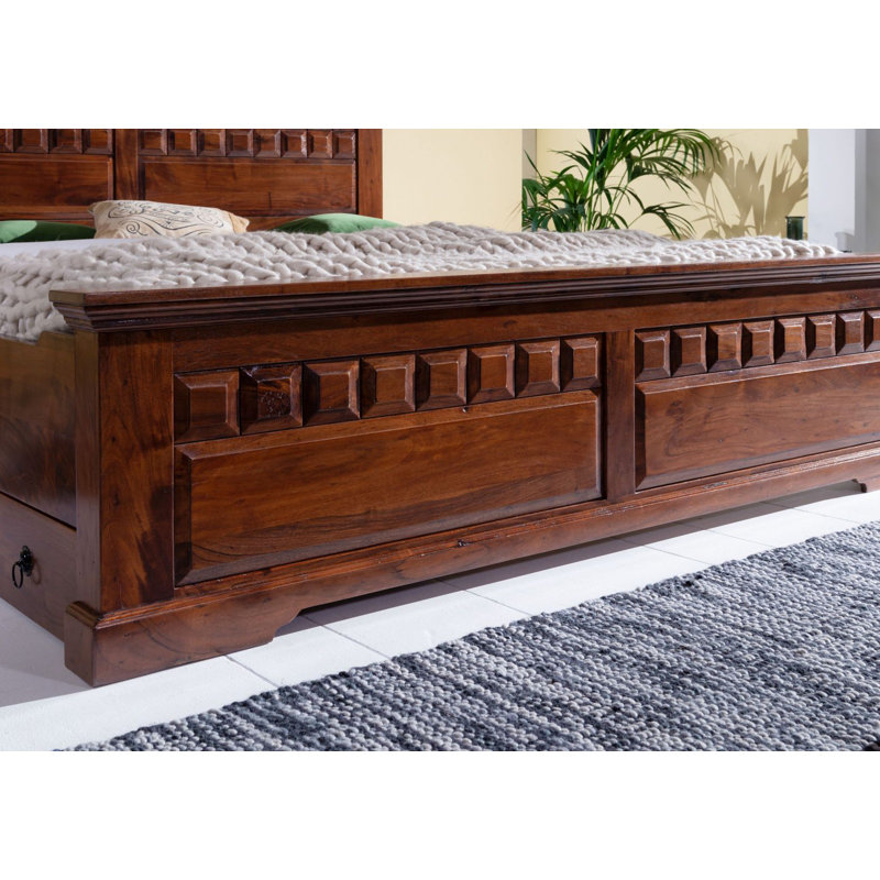 Oxford Solid Wood Storage Bed, European Kingsize (160 x 200cm), Honey