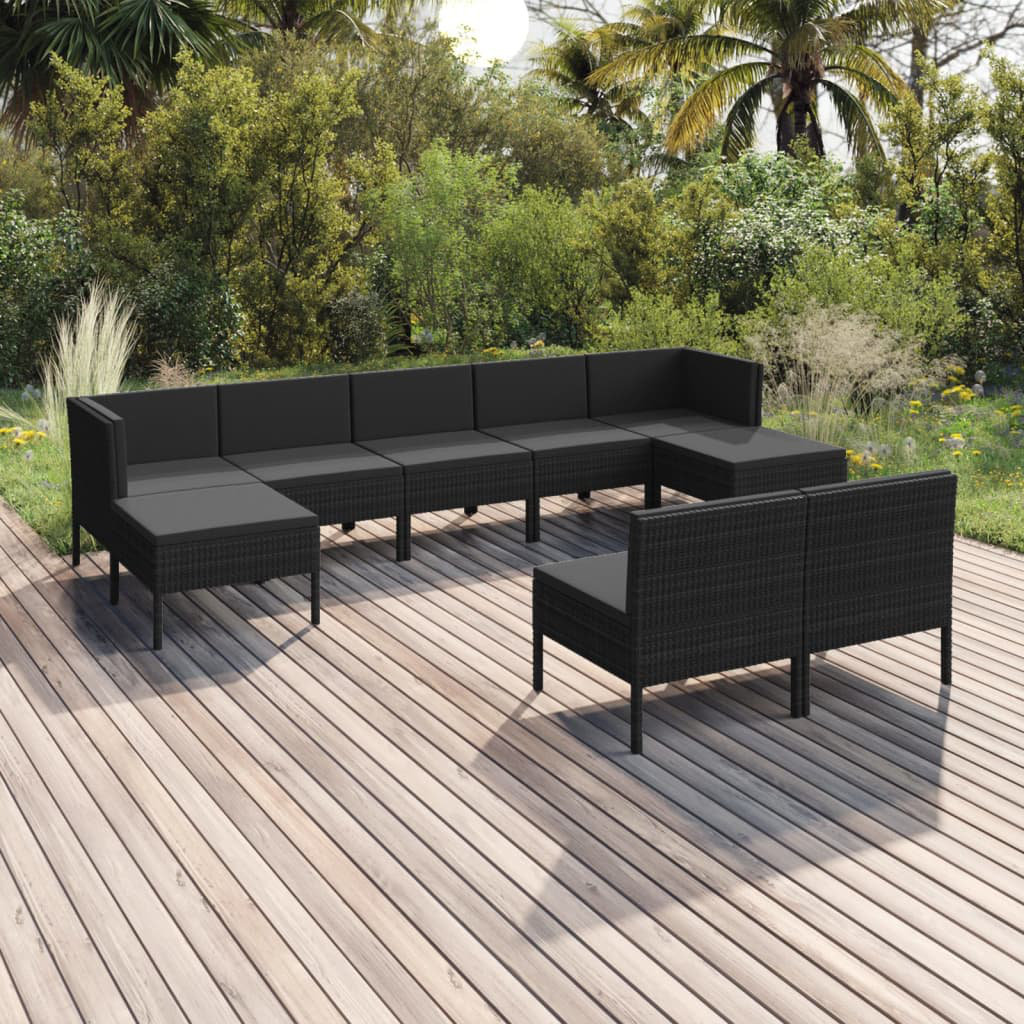 8-Sitzer Lounge-Set Jelah aus Polyrattan mit Poster