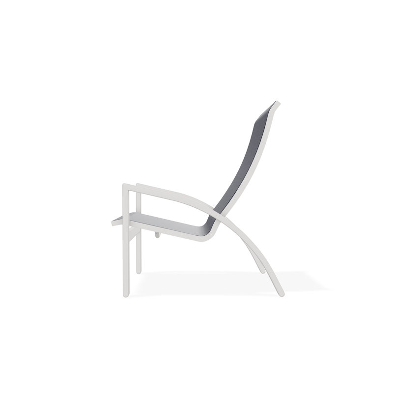Kendall Outdoor Lounge Chair, Snow, Moments Navy