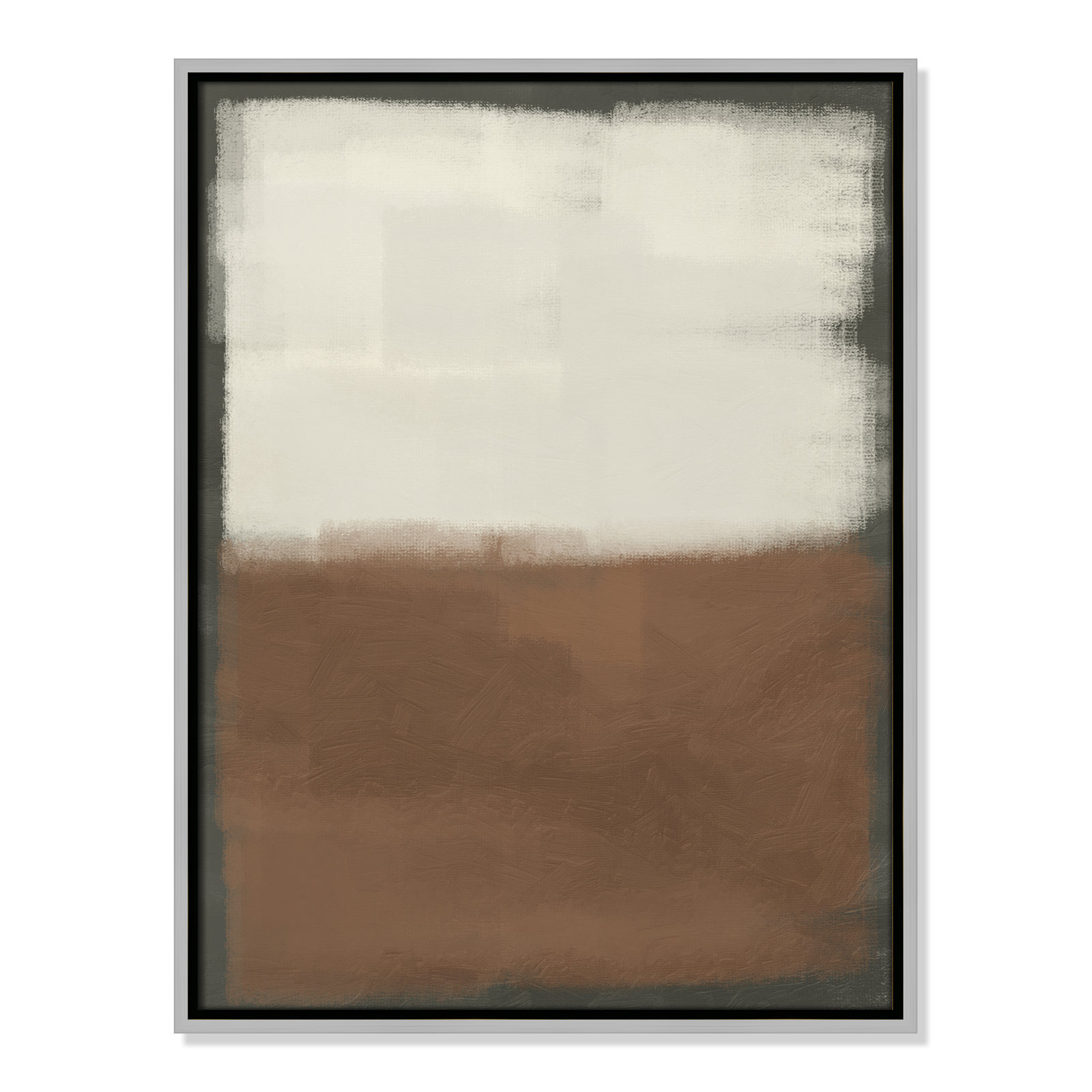 Alabaster Burst 2 - Floater Frame Print on Canvas, Silver , 25.5" H x 19.5" W x 2" D