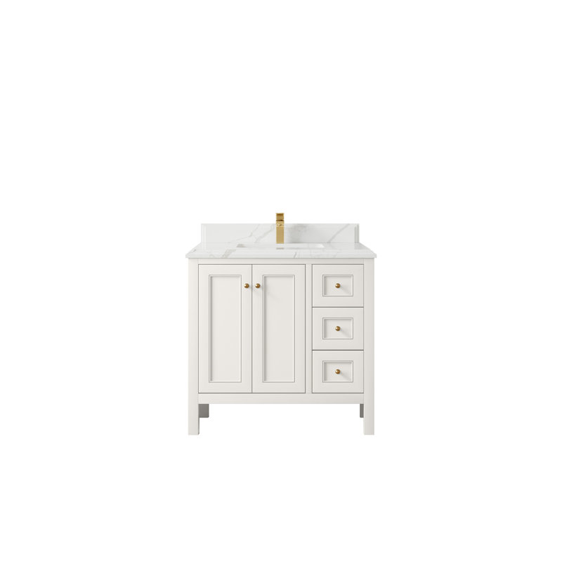 Nashville X P 22 po Meuble-lavabo de salle de bain D, Albâtre , Calacatta Laza