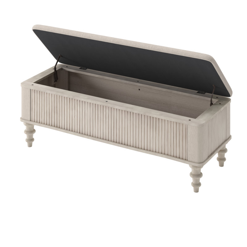Banc de rangement avec repose-pieds Luxury, Beige