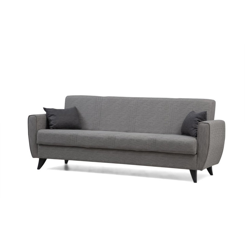 Allinson 207cm Upholstered Futon, Light Grey