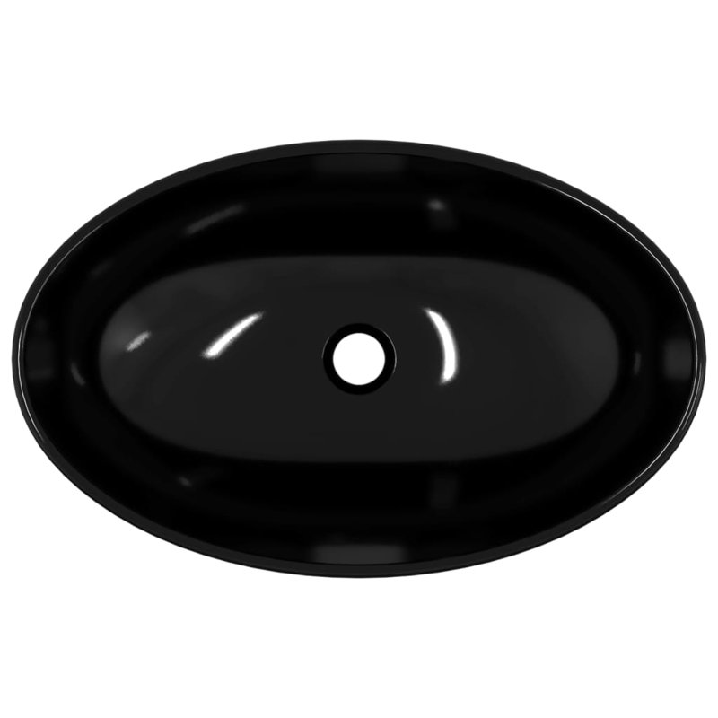 Metro Lane Adamis 545mm L x 350mm W Tempered Glass Rectangular Sink, Black