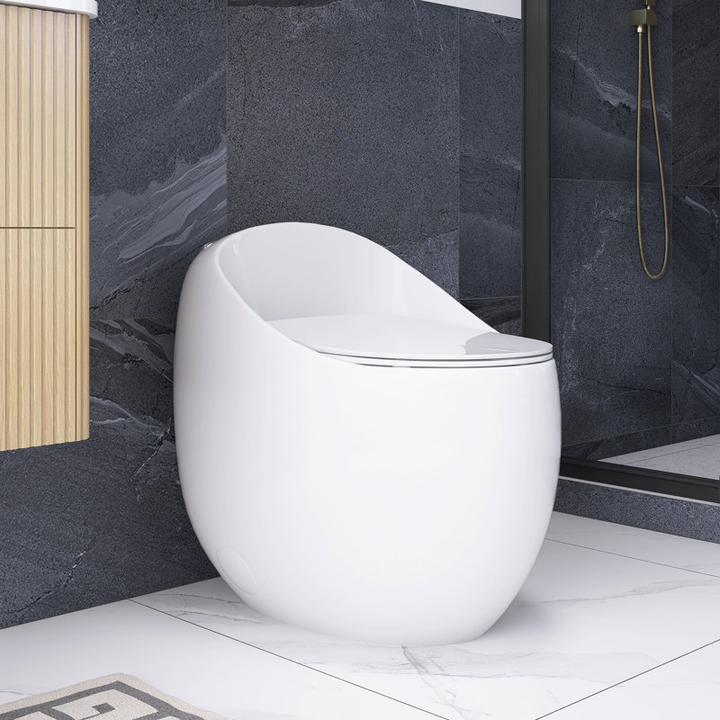 Single Flush Egg Shape Toilet In Glossy White