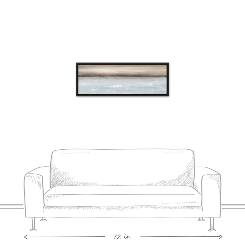 Reflections Floating Framed Canvas, 13.75" H x 37.75" W x 1.75" D, Black Floater Framed