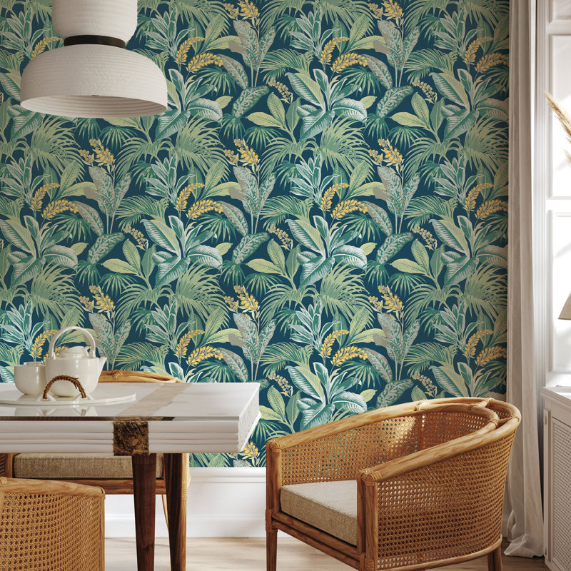 Jeneva 16.5' L x 20.5" W Peel and Stick Wallpaper Roll, Orange