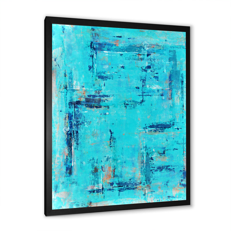 «Turquoise Meets Orange Abstract Art», art mural moderne et contemporain sur toile, H 36 po x l 24 po x P 1 po