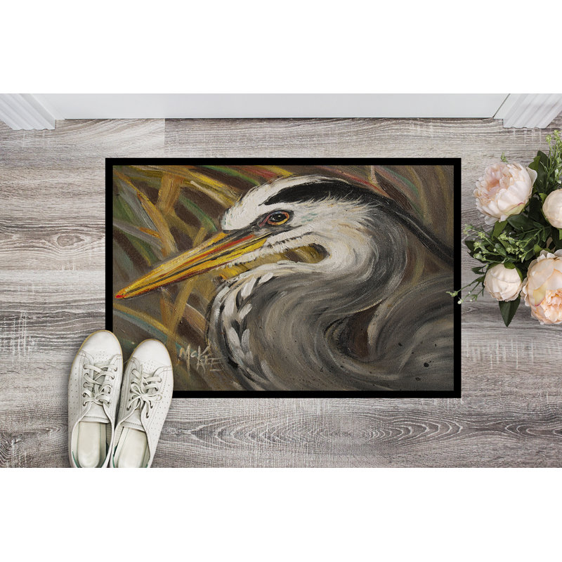 Tapis d'entrée antidérapant Zakariyah Heron, Rectangle 2 pi x 3 pi