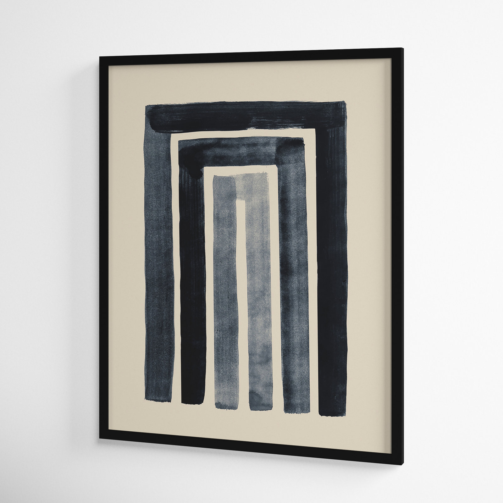 Nima "Modern Abstract Rainbow" Print, Black Framed, 33" H x 27" W