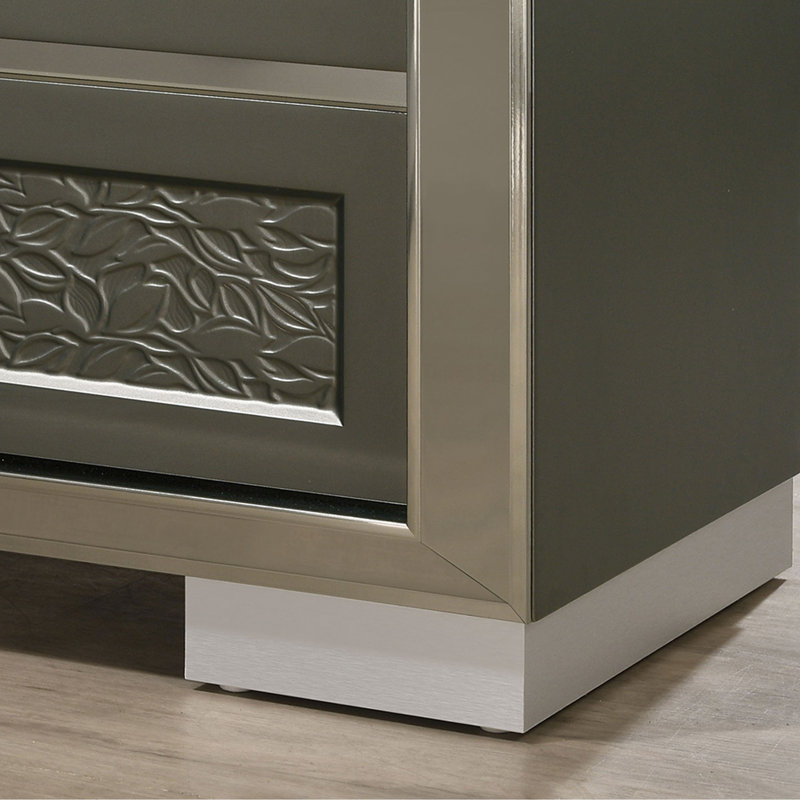 Commode à tiroirs de style contemporain, Gris foncé