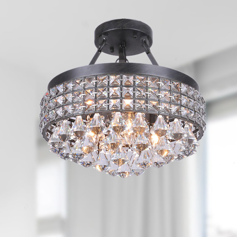 Traverso 4 - Light 14.6" Chandelier Style Drum Semi Flush Mount