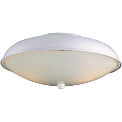 Plafonnier encastré rond simple 2 lumières l 12,5 po avec verre blanc d'intérieur 2 lumières 