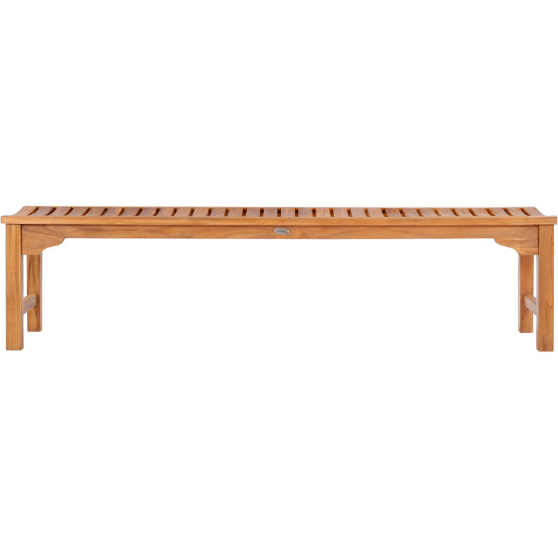 Santa Monica Outdoor Teak Dining Bench, 18" H x 73" W x 20" D