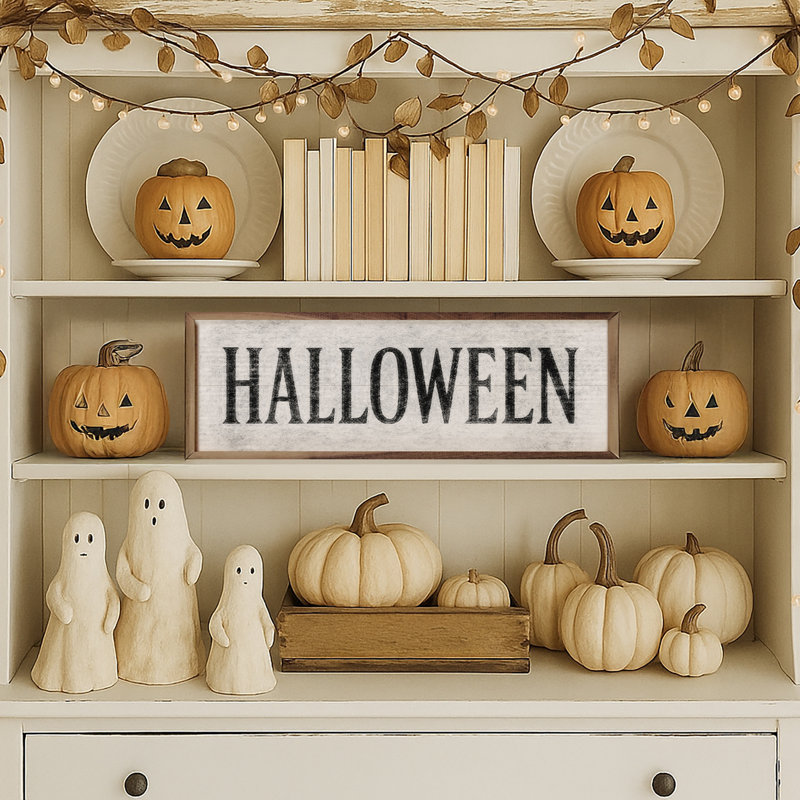 Halloween blanc, H 4 po x l 12 po
