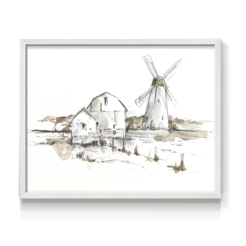 Old Mill Farm I - reproduction encadrée - réarmable, H 11 po x l 14 po, Blanc