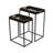 Athallia Metal Nesting Table for Living Room Furniture, Modern Nest of End Table, Side Tables with Glass Top