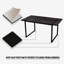 Table de salle à manger noire 59 po avec plateau et pieds en métal, style industriel moderne, table de maison et de cuisine, plateau de table épais de 1,5 po, pour 4 à 6-22553443